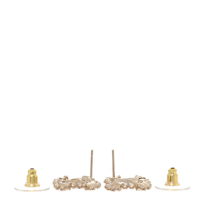 Chanel Crystal CC Earrings Gold 3 of 5