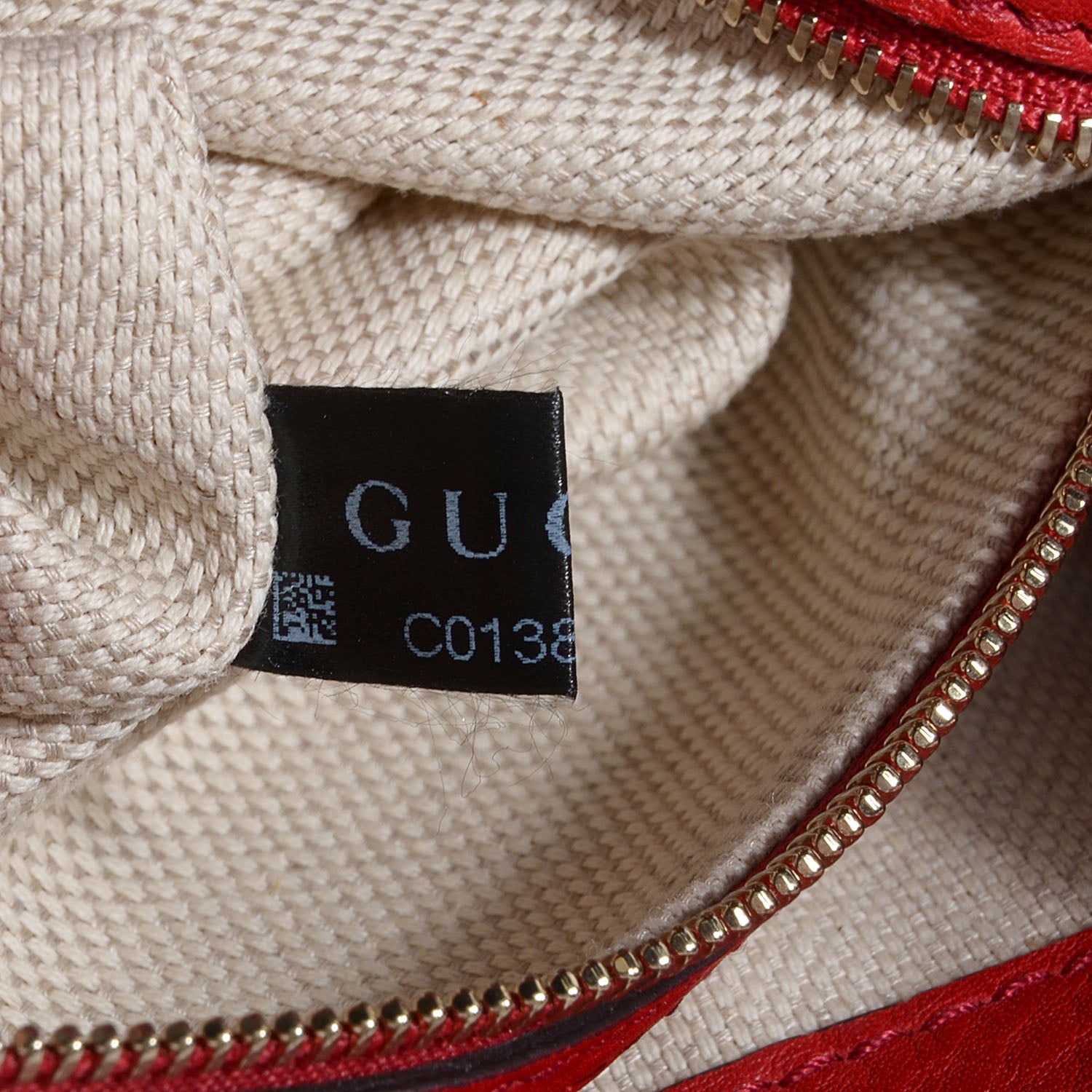 Gucci Pebbled Calfskin Medium Soho Chain Shoulder Bag Red 9 of 9