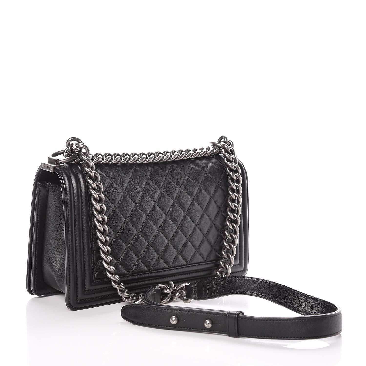 Chanel Calfskin Quilted Medium Boy Flap Black 3 of 11