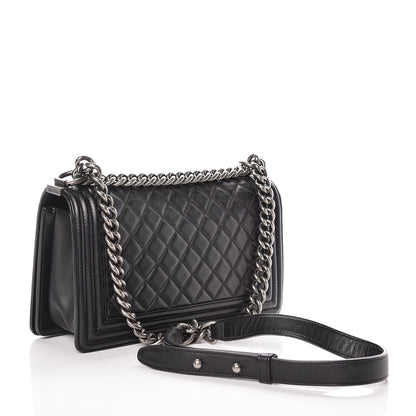 Chanel Calfskin Quilted Medium Boy Flap Black 3 of 11