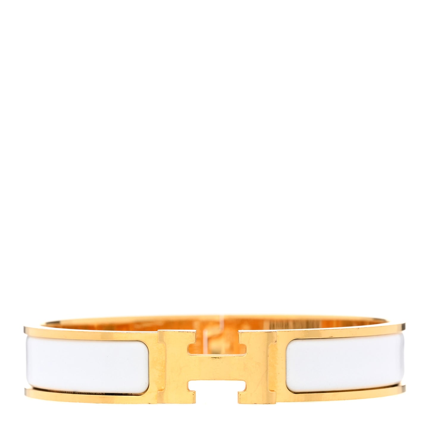 Enamel Narrow Clic Clac H Bracelet GM White