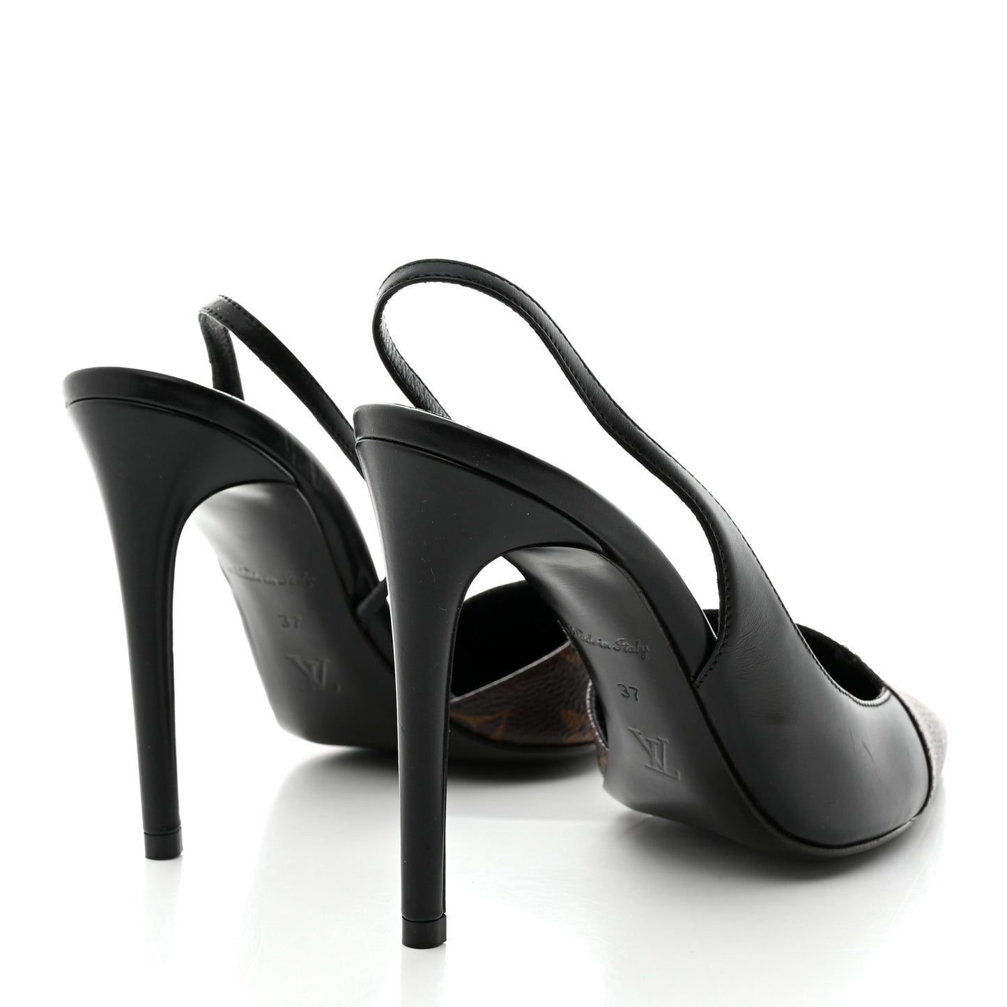 Monogram Cherie Slingback Pumps 37 Black