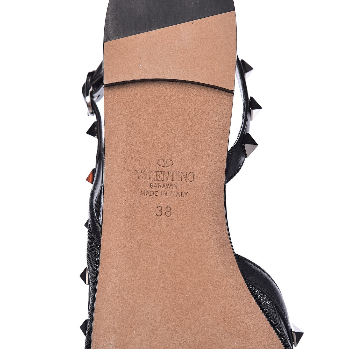 Mesh Rockstud Slingback Flats 38 Black