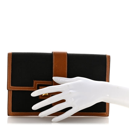 Hermes Canvas Courchevel Medor Clutch Gold Brown 2 of 15