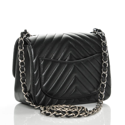 Chanel Lambskin Chevron Quilted Mini Square Flap Black 3 of 7