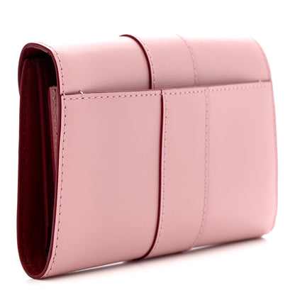 Delvaux Box Calfskin Bi-Color Brillant Compact Wallet Light Pink Red 4 of 7