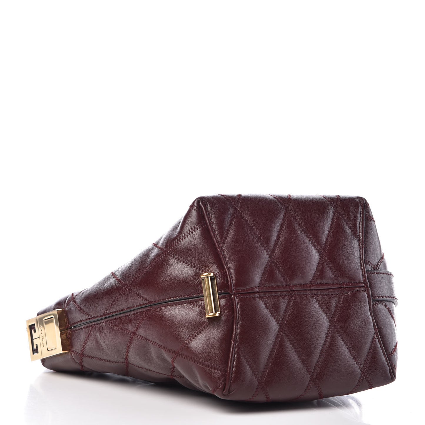 Lambskin Quilted Mini GV Bucket Bag Aubergine