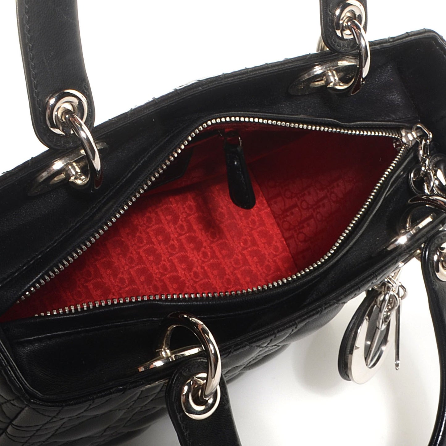 Lambskin Cannage Medium Lady Dior Black