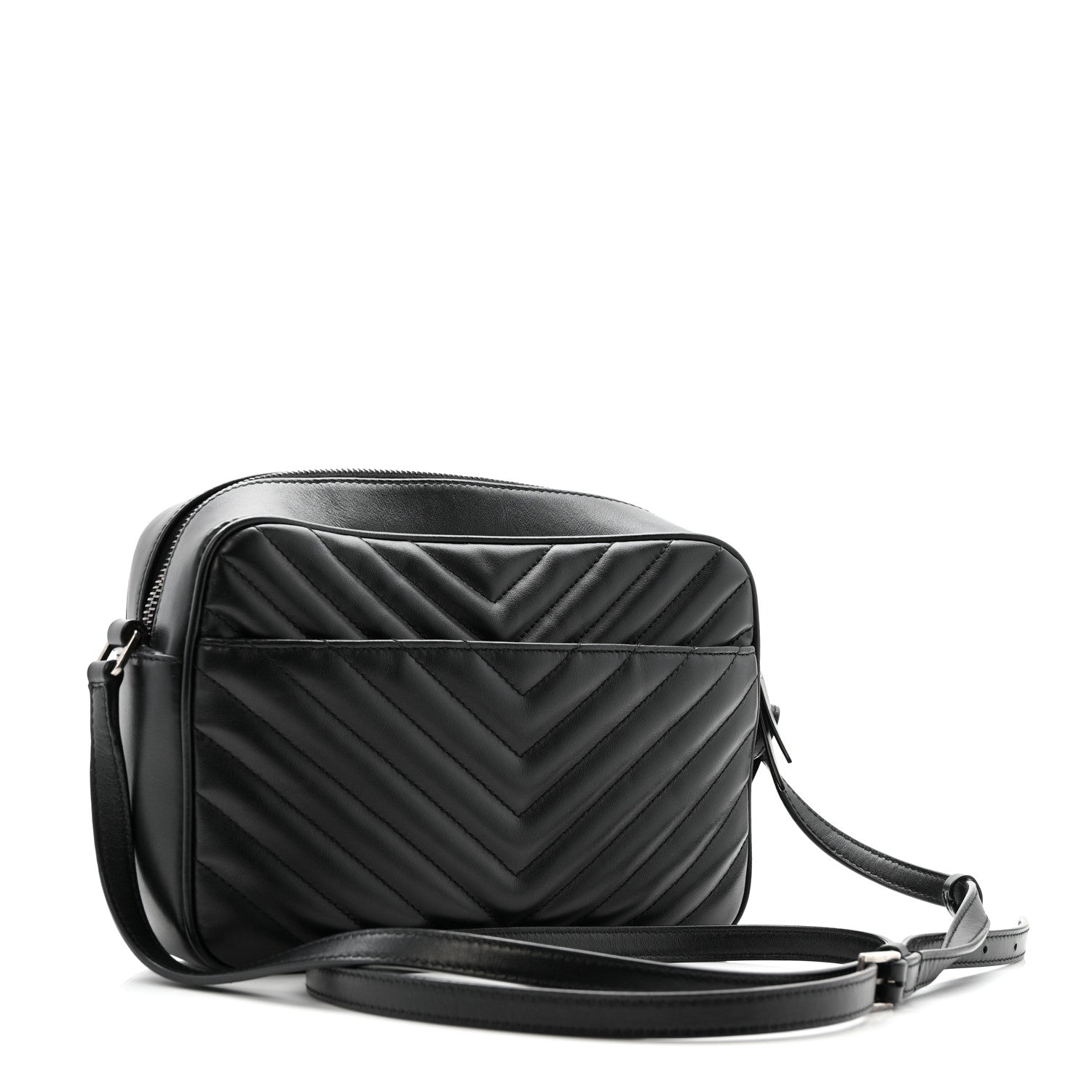 Saint Laurent Calfskin Matelasse Monogram Lou Camera Bag Black 3 of 14