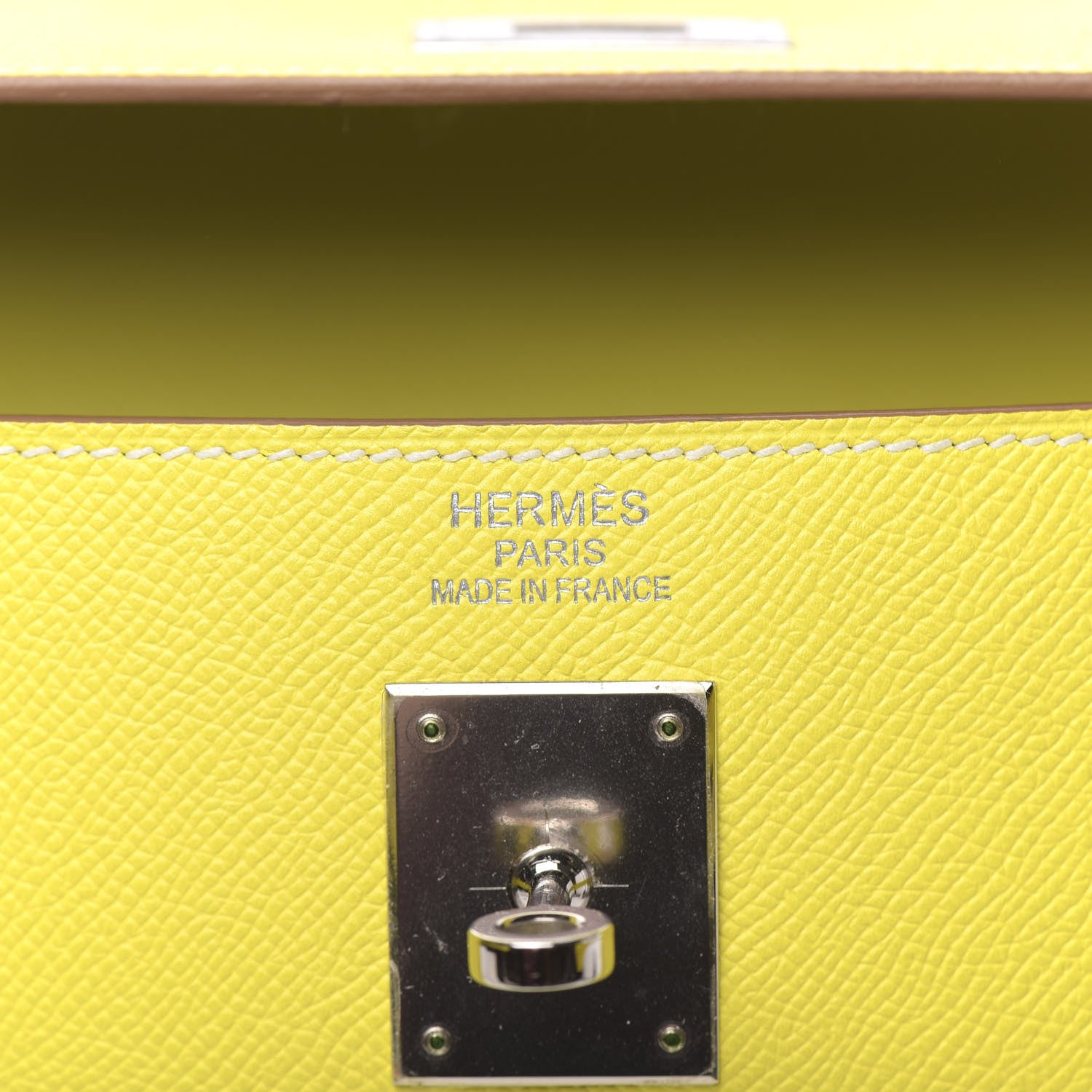 Hermes Epsom Candy Kelly Retourne 35 Lime Gris Perle 8 of 42