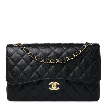 Chanel Caviar Quilted Jumbo Double Flap Black 1 of 9
