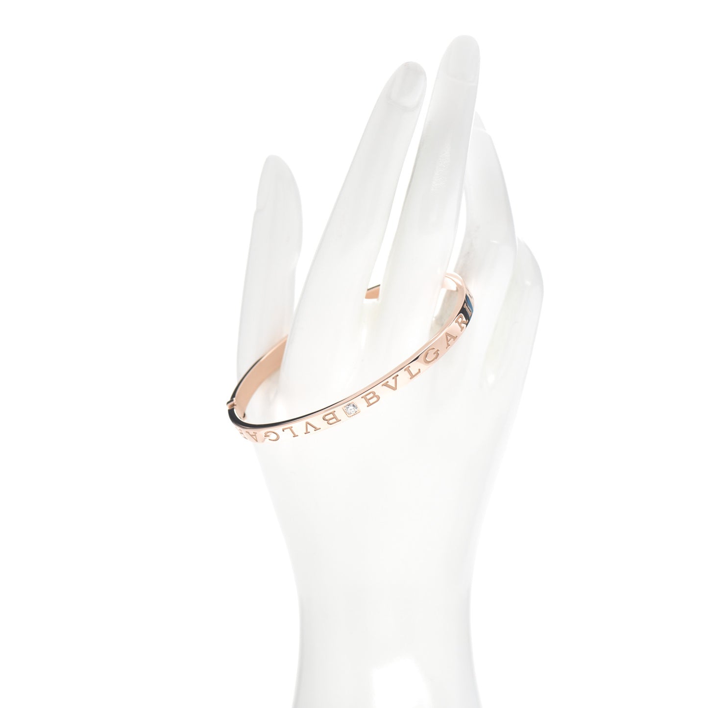 18K Rose Gold Diamond B.Zero1 Essential Bangle Bracelet L