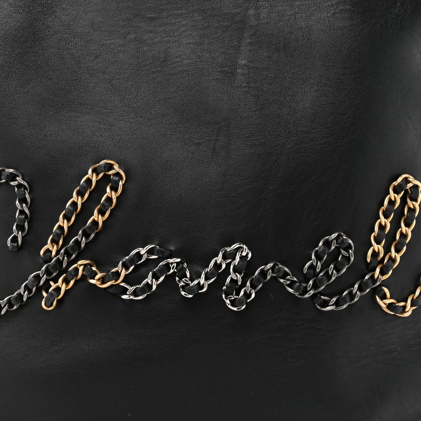 Calfskin Chain 20s Signature Tote Black