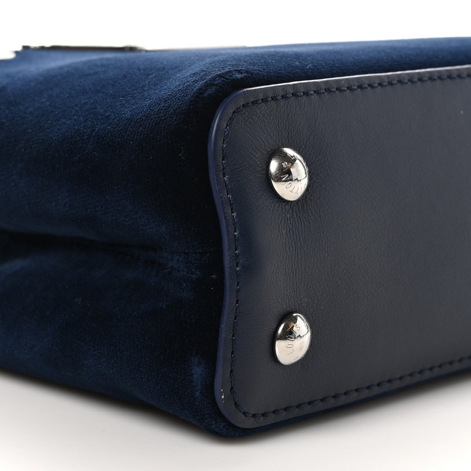 Louis Vuitton Velvet Crystal Capucines Mini Midnight Blue 9 of 10