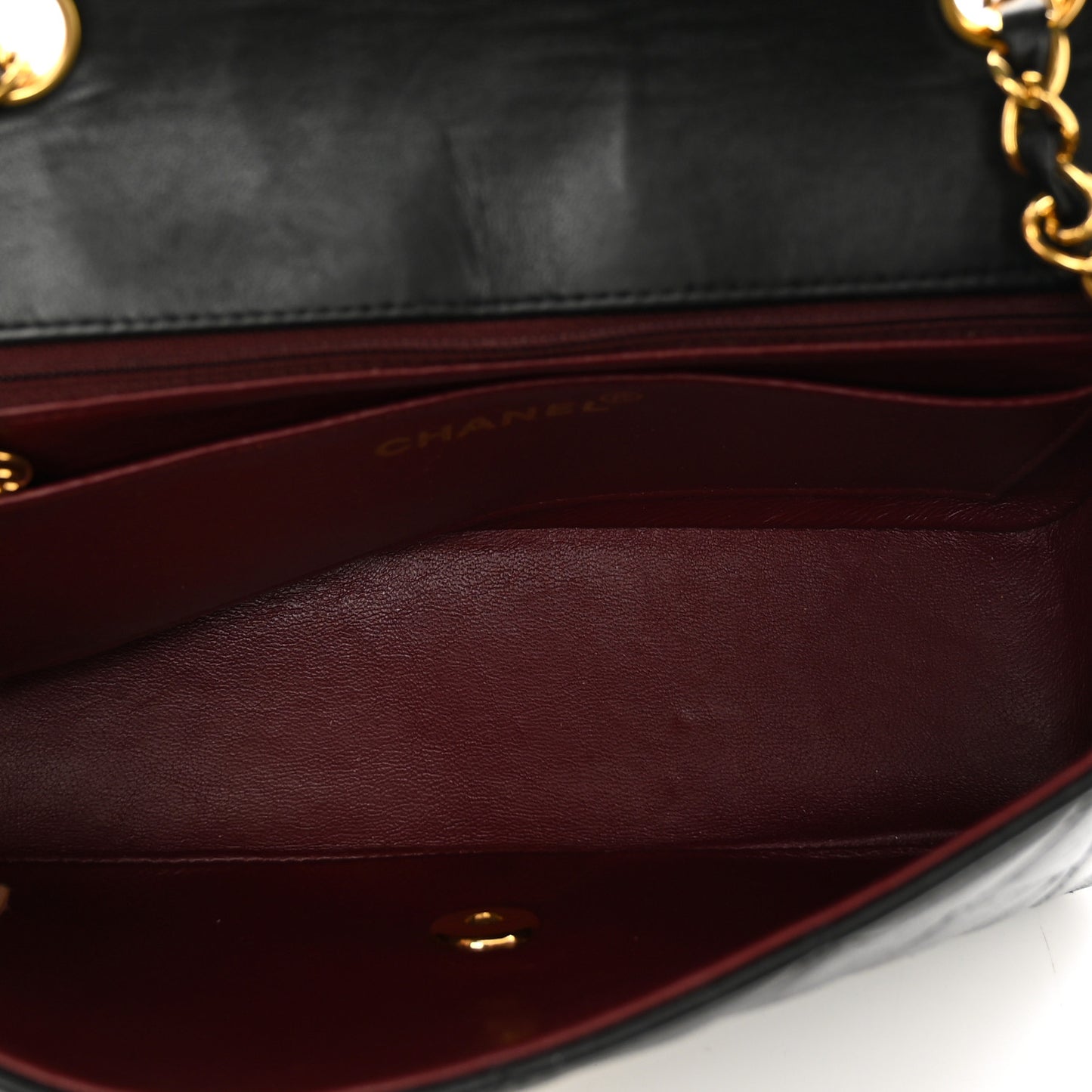 Lambskin Quilted Small Single Flap Black