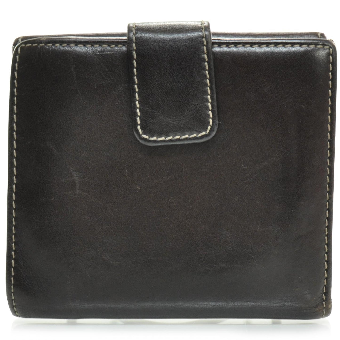 Leather Compact Britt Wallet Dark Brown