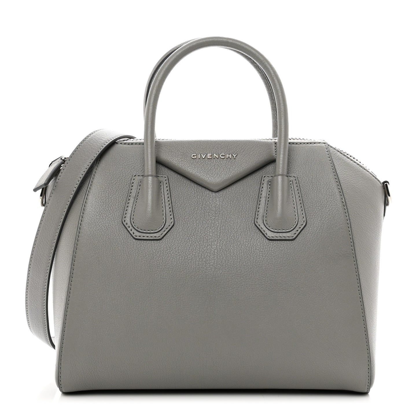 Sugar Goatskin Small Antigona Pearl Grey