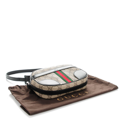 Gucci GG Supreme Monogram Web Small Shoulder Bag Black 4 of 7
