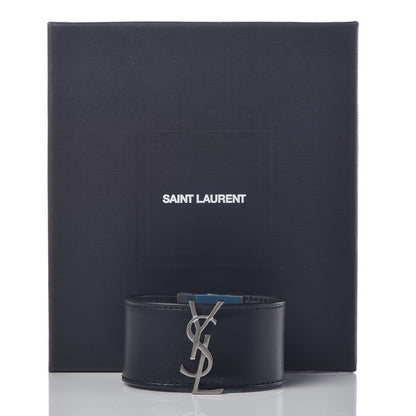Saint Laurent Calfskin Monogram Bracelet Black 7 of 7