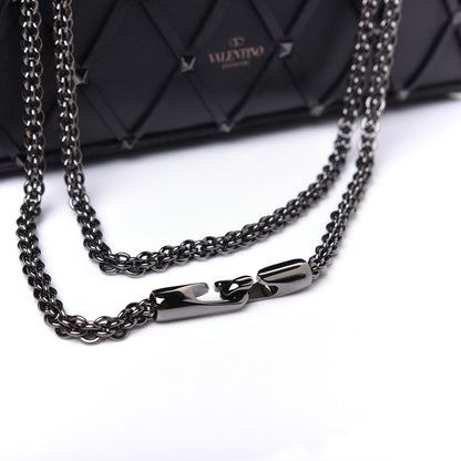 Valentino Garavani Smooth Calfskin Quilted Beehive Shoulder Bag Black 14 of 14