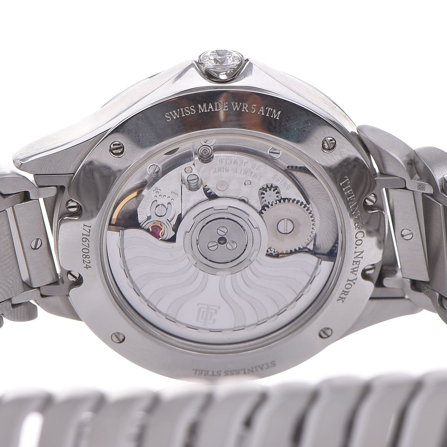 Stainless Steel Diamond 34mm Metro 3-Hand Quartz Watch Ice Blue