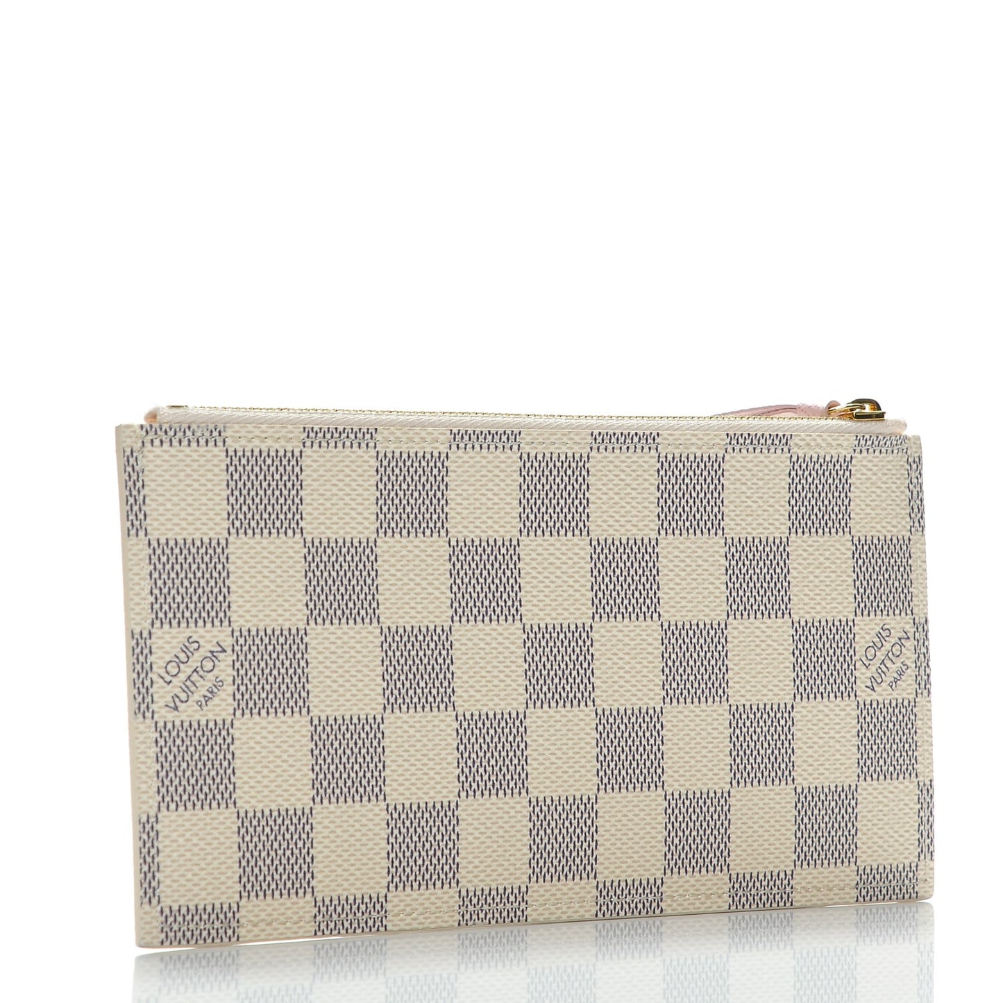 Damier Azur Felicie Chain Wallet Zippered Insert Rose Ballerine