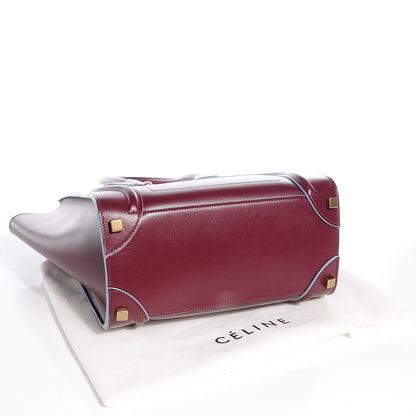 Celine Palmelato Micro Luggage Burgundy Light Blue 4 of 10