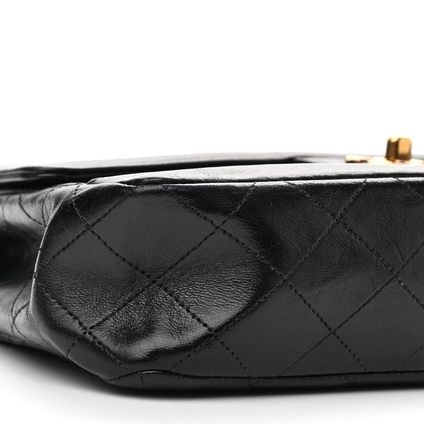 Lambskin Quilted Small Single Flap Black