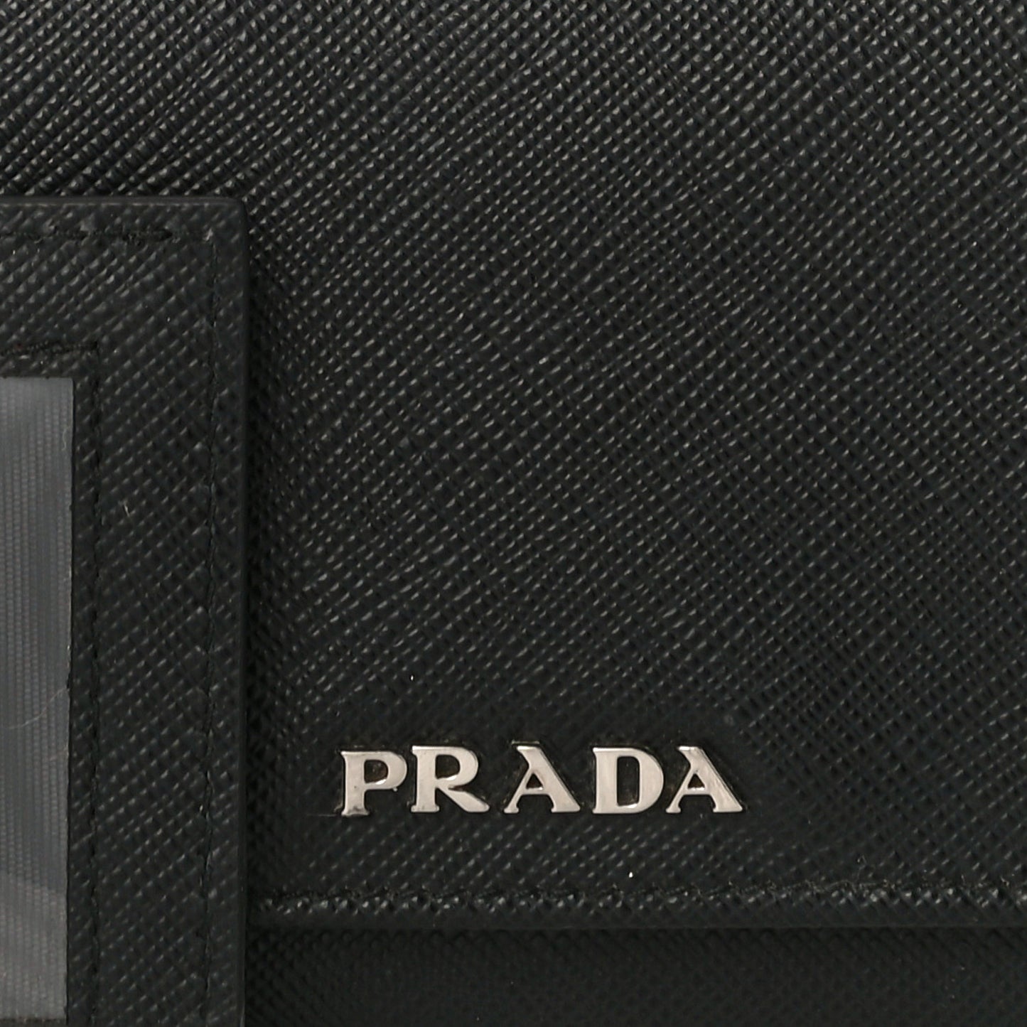 Saffiano Metal Continental Flap Wallet Black Fuoco