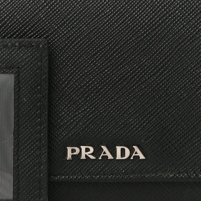 Prada Saffiano Metal Continental Flap Wallet Black Fuoco 8 of 11