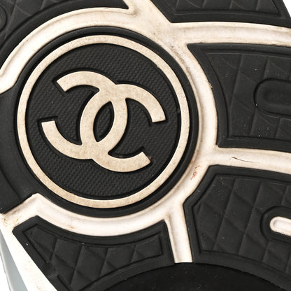 Chanel Calfskin Patent CC Sneakers 38 White Blue Yellow 7 of 9