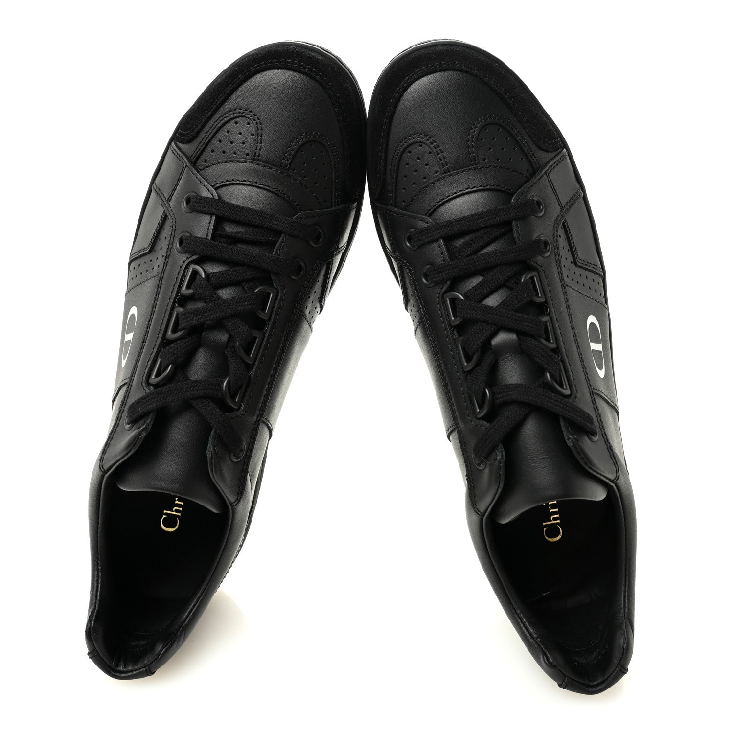 Christian Dior 黒 低めヒール 38 Christian Dior Calfskin Suede Logo Sneakers 38 Black 1810474