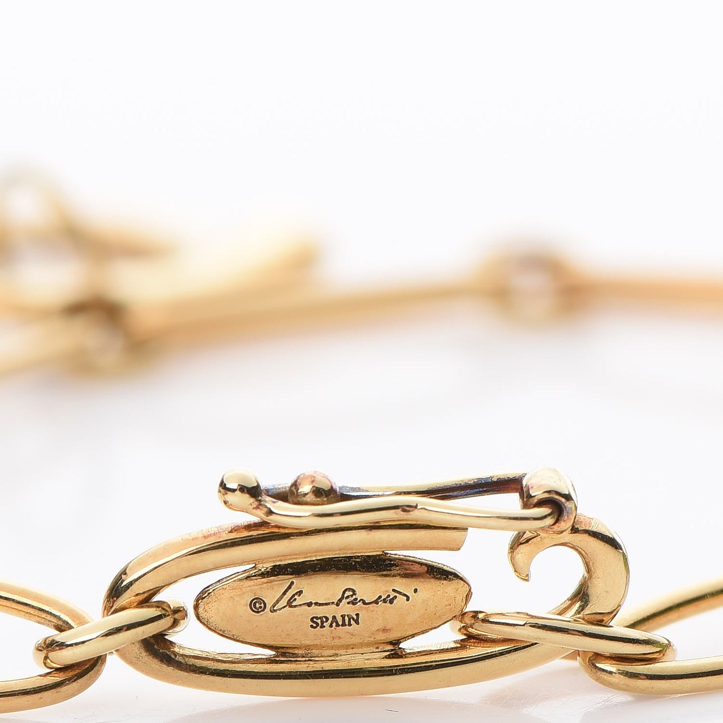 18K Yellow Gold Elsa Peretti Five Stone Charm Bracelet