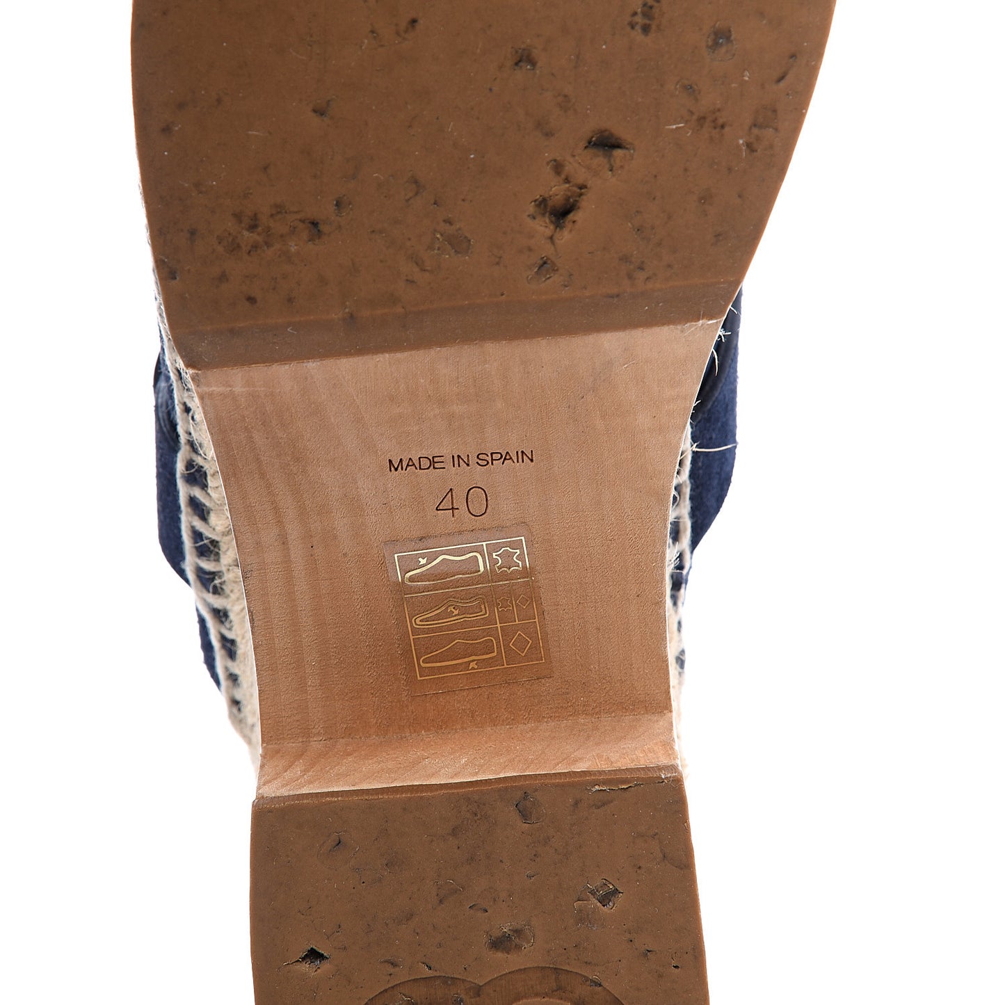 Suede Calfskin CC Turn Lock Clog 40 Navy