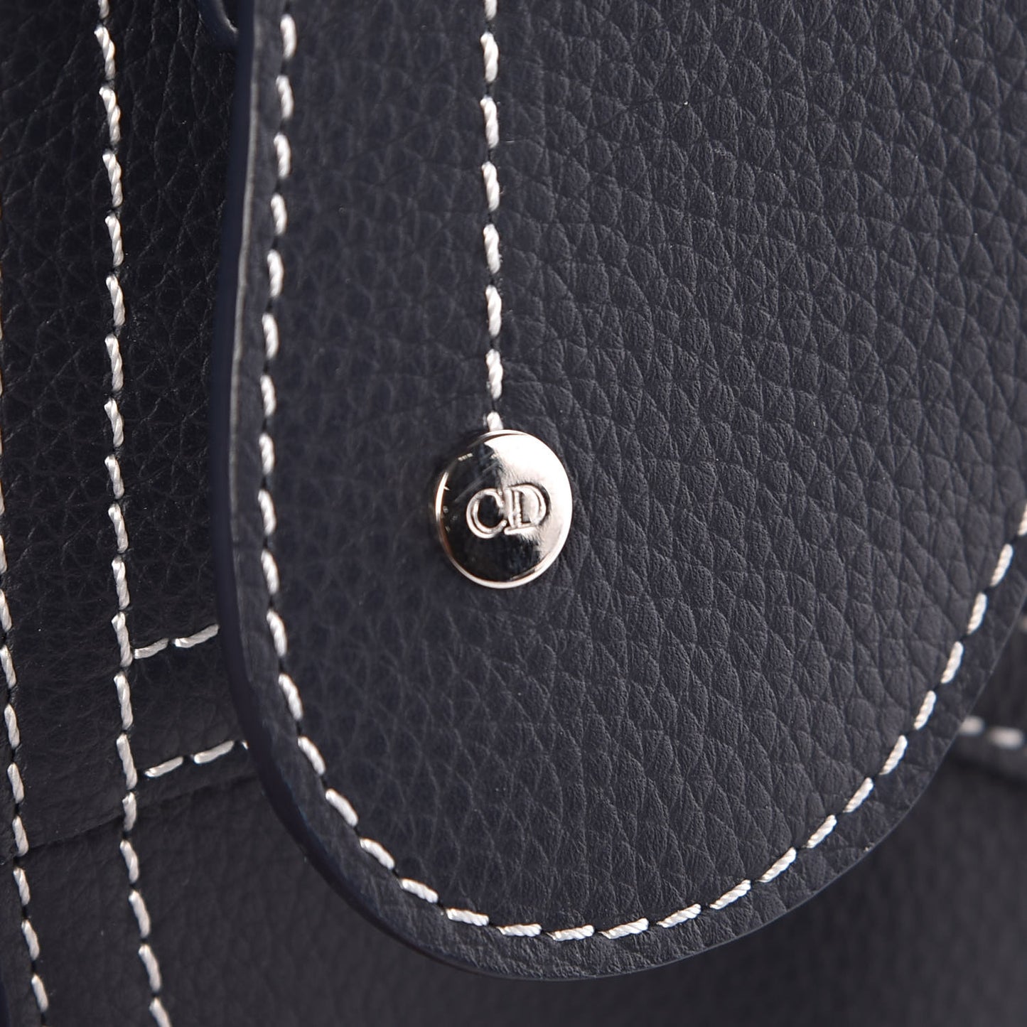 X KAWS Grained Calfskin Saddle Pouch Navy Blue