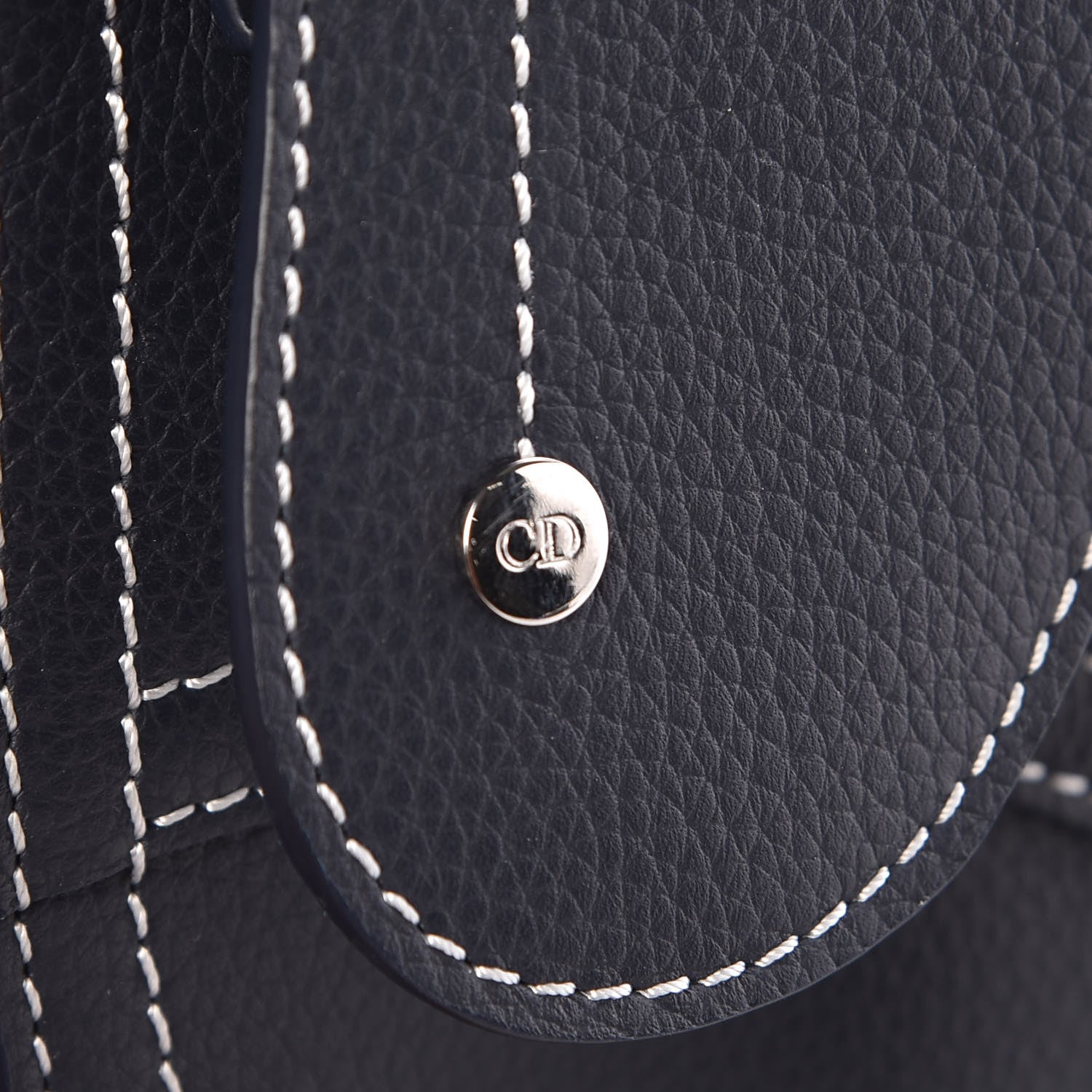 Christian Dior X KAWS Grained Calfskin Saddle Pouch Navy Blue 9 of 12