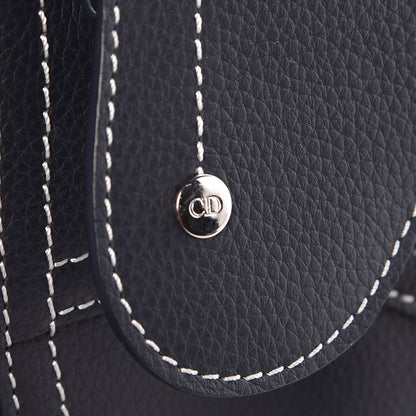Christian Dior X KAWS Grained Calfskin Saddle Pouch Navy Blue 9 of 12