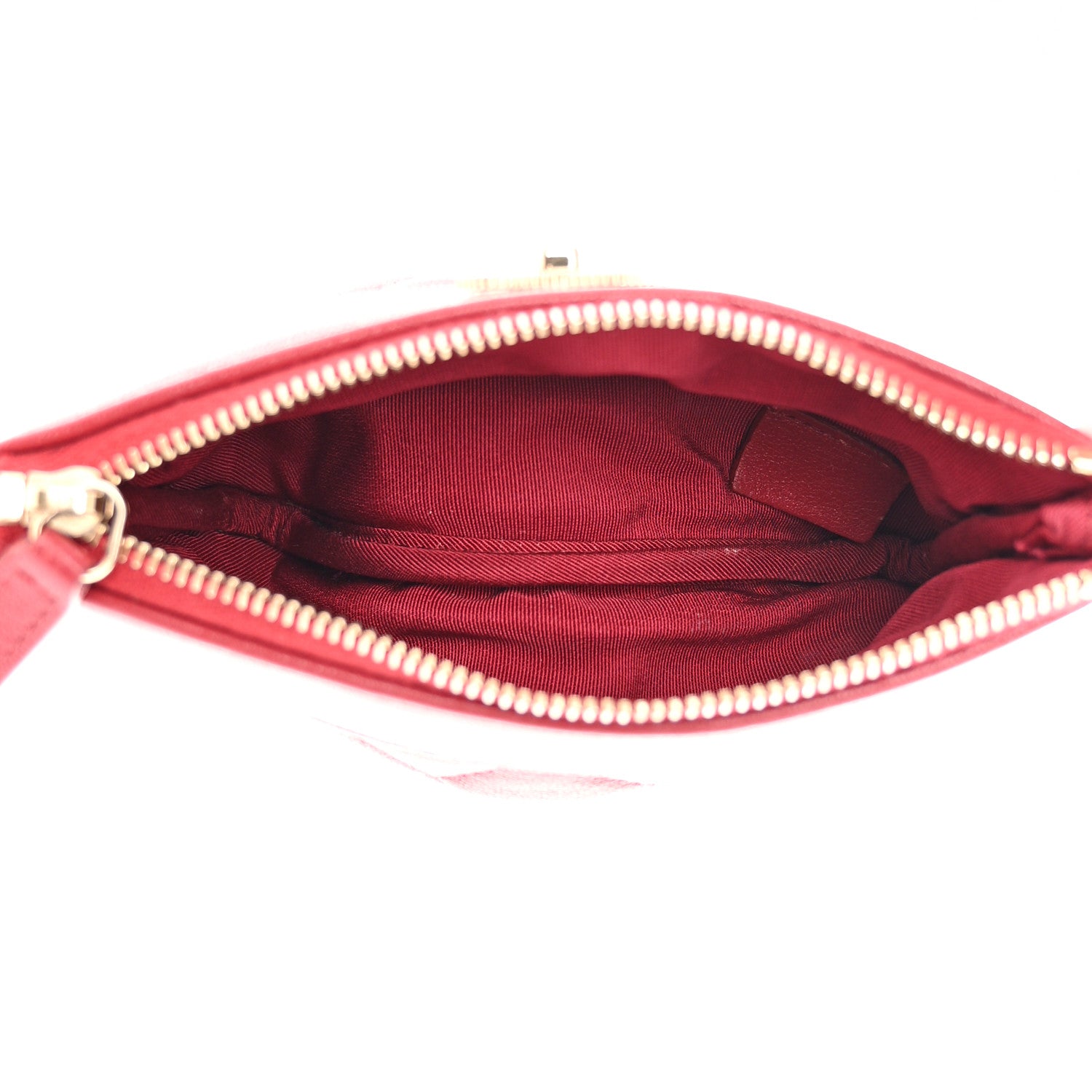 Chanel Sheepskin Quilted Small Mademoiselle Vintage Zip Pouch Red 5 of 9