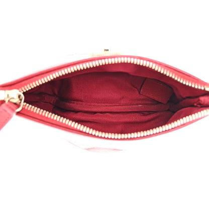 Chanel Sheepskin Quilted Small Mademoiselle Vintage Zip Pouch Red 5 of 9