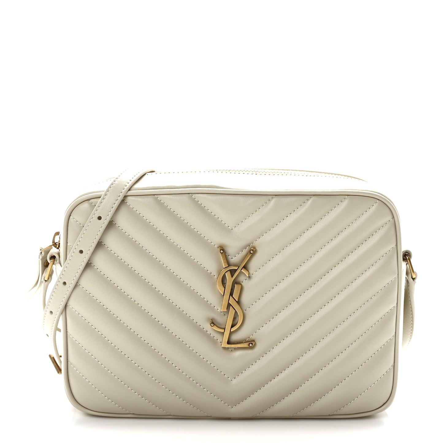 Calfskin Matelasse Monogram Lou Camera Bag Crema Soft