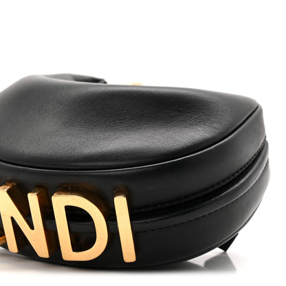 Fendi Vitello Grace Matte Nano Fendigraphy Hobo Charm Black 10 of 10