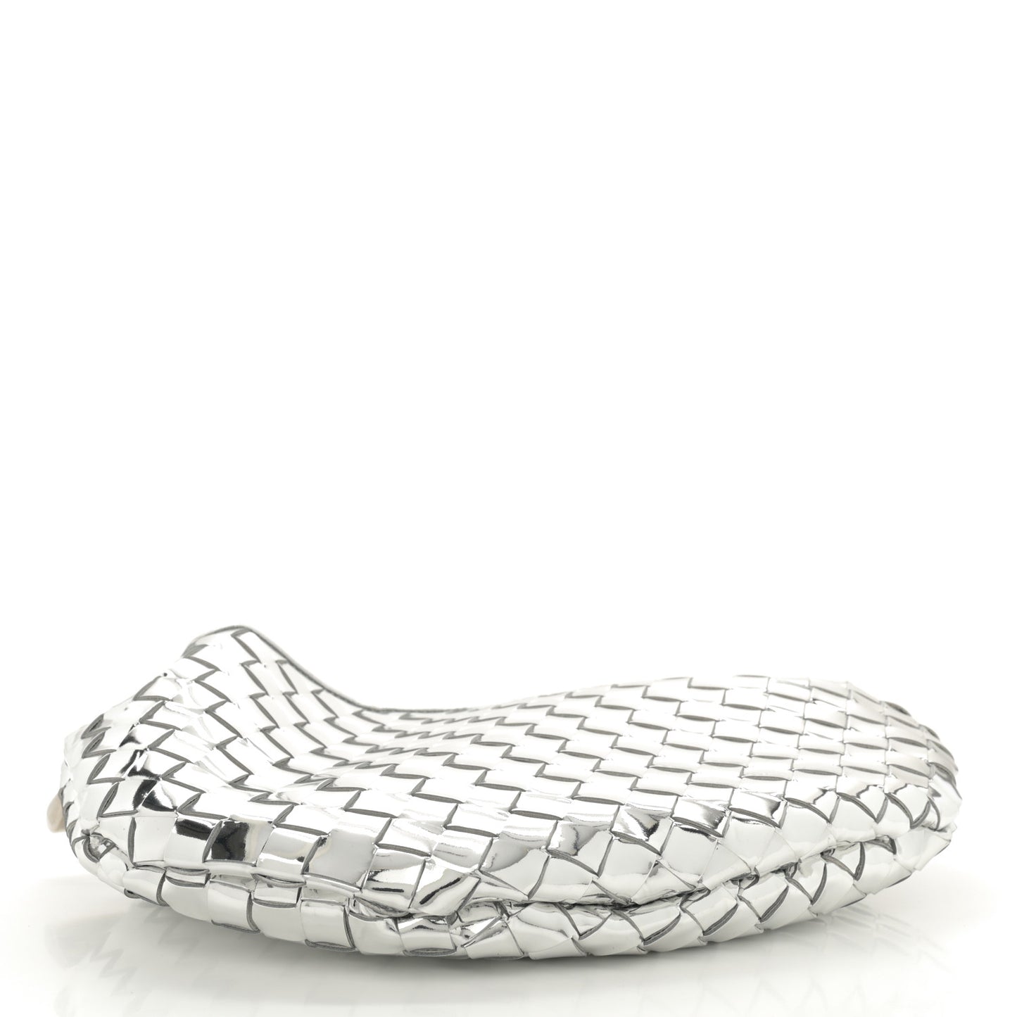 Mirror Laminated Nappa Intrecciato Sardine Bag Silver