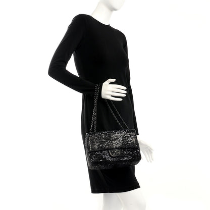 Chanel Sequin Lambskin Medium Moonlight on Water Flap Black 2 of 9