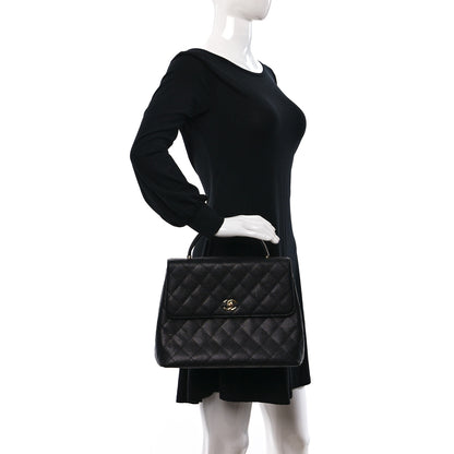 Chanel Caviar Quilted Jumbo Kelly Flap Black 2 of 10