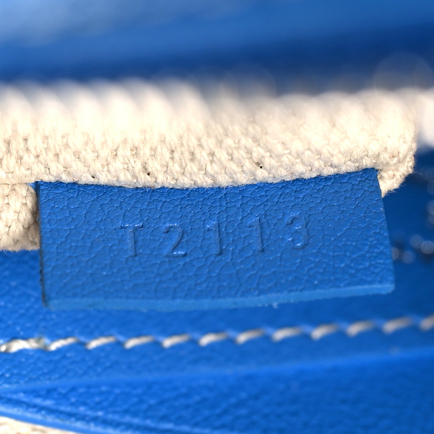 Grained Calfskin Canvas Crossbody Blue