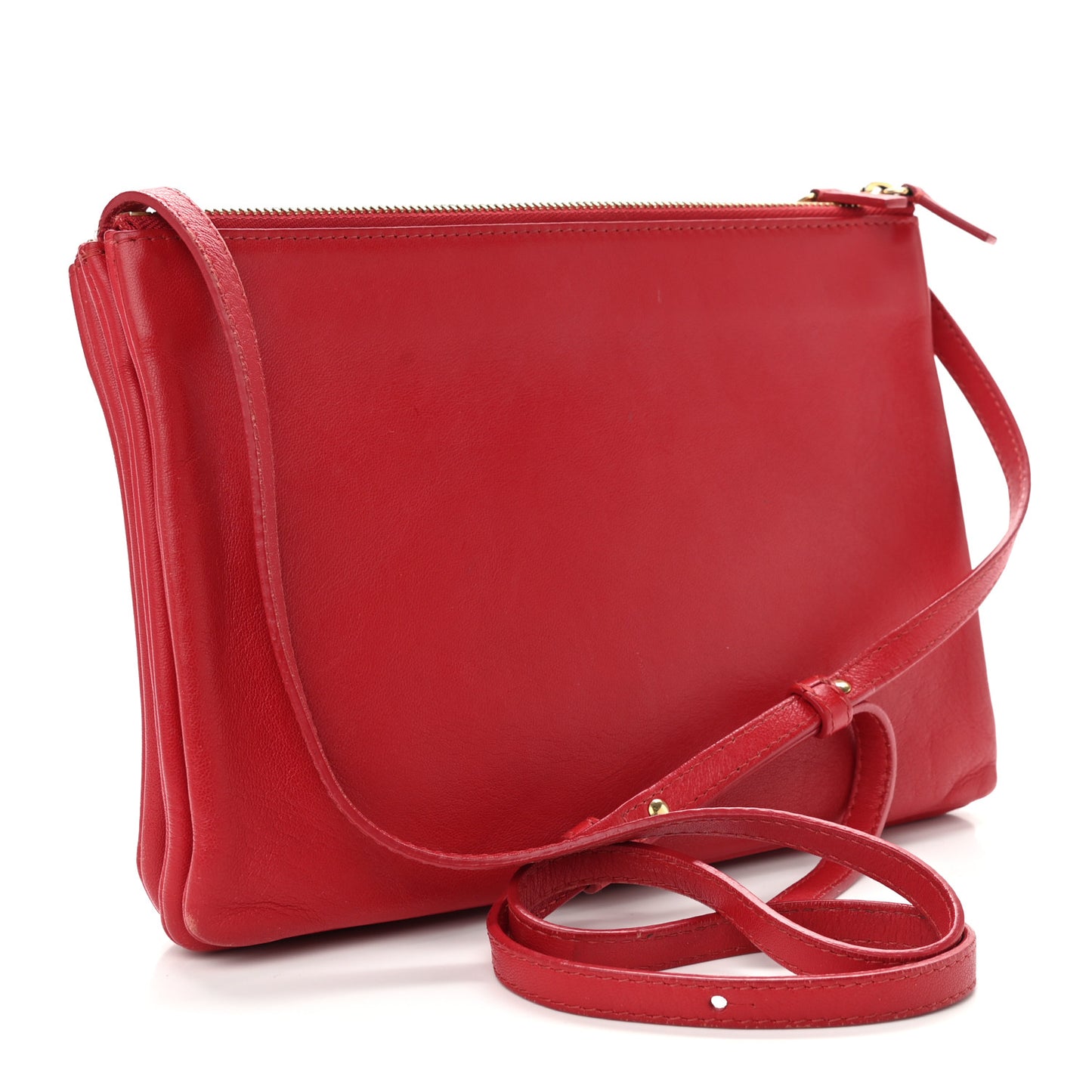 Lambskin Large Trio Crossbody Bag Red