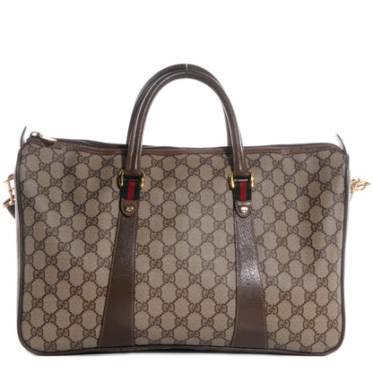 Gucci Coated Canvas Monogram Boston Brown 1 of 8
