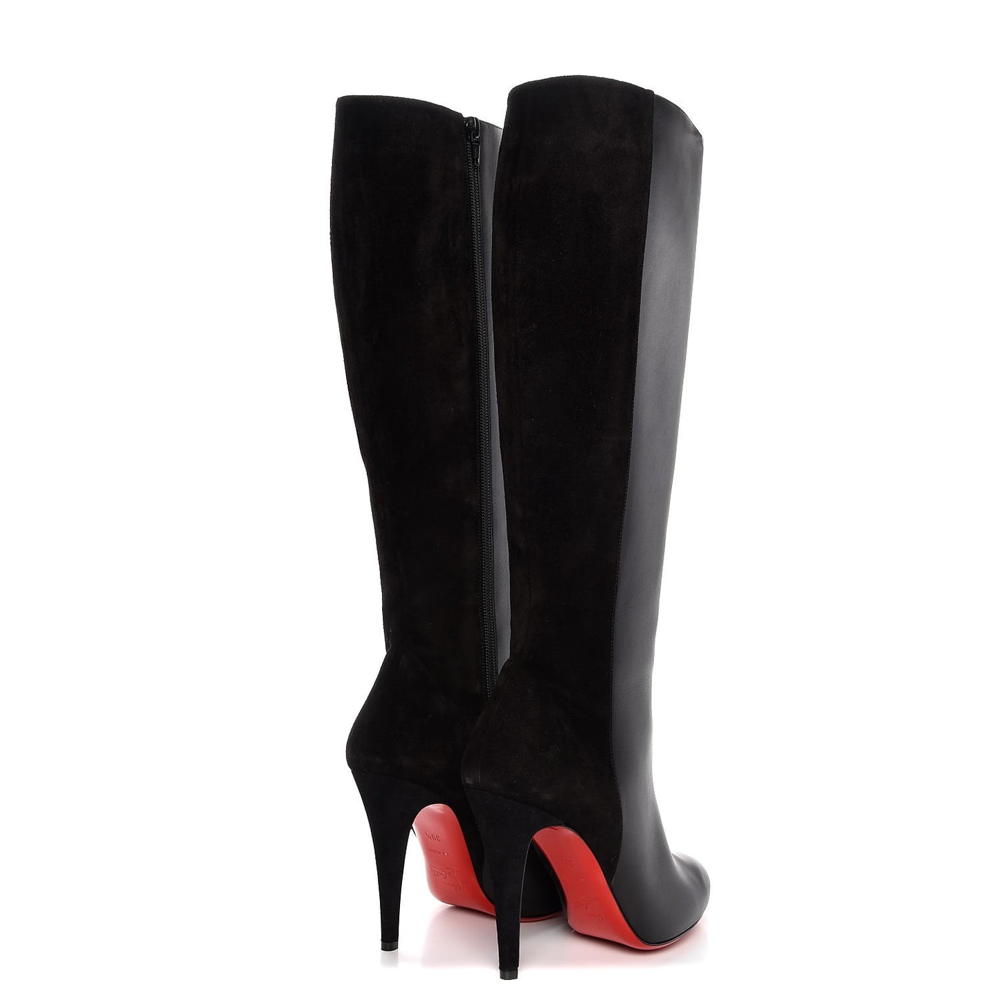 Calfskin Suede Acheval 100 Tall Boots 39.5 Black