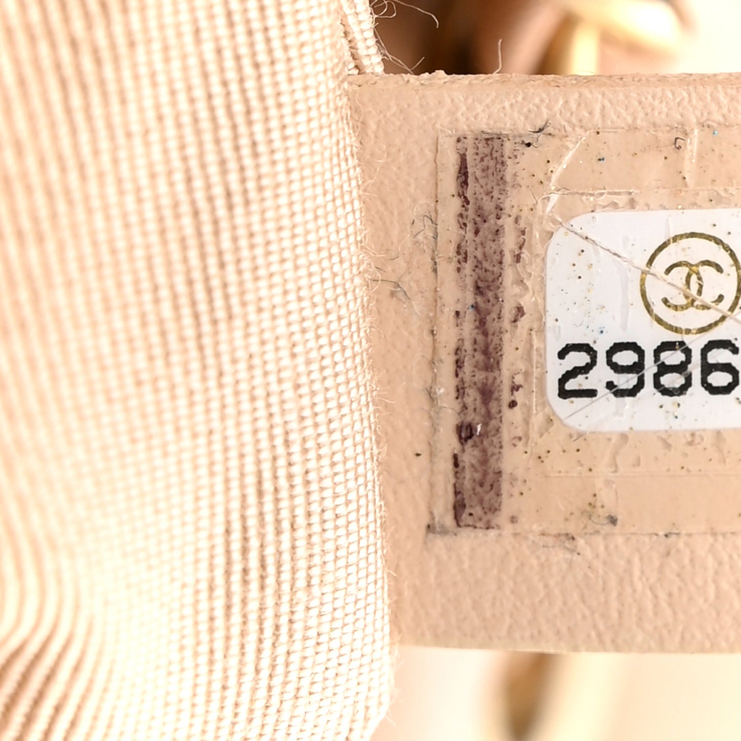 Calfskin Quilted Enchained Flap Beige