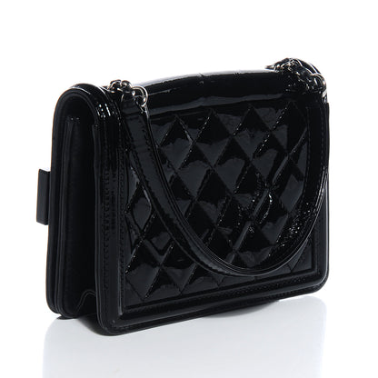 Chanel Plexiglass Patent Mini Striped Boy Brick Flap Black White 3 of 7